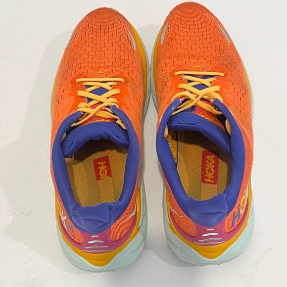 HOKA One One Clifton 8 Running Shoes Sneakers Coral Orange Women’s Size 10.5 B - Picture 8 of 12